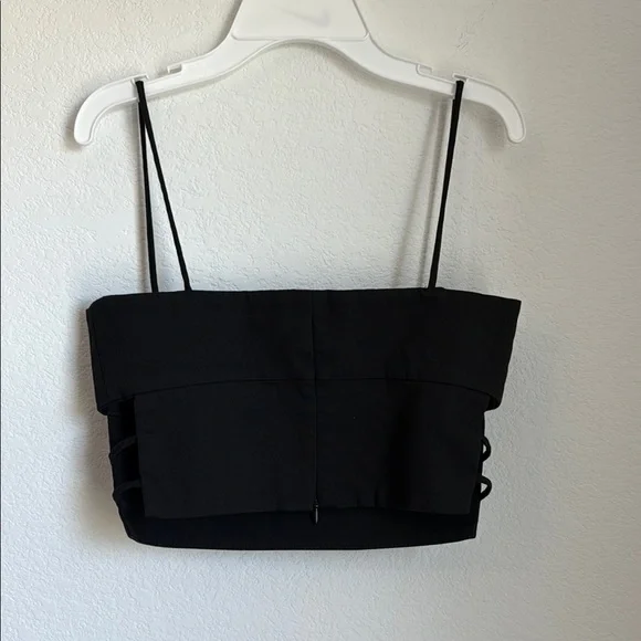 Zara Black Sleeveless Fitted Crop Camisole - Picture 7 of 9